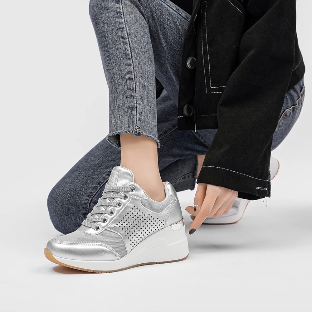 Cestfini Wedge Sneakers for Women - Wedge Tennis Shoes Non-Slip